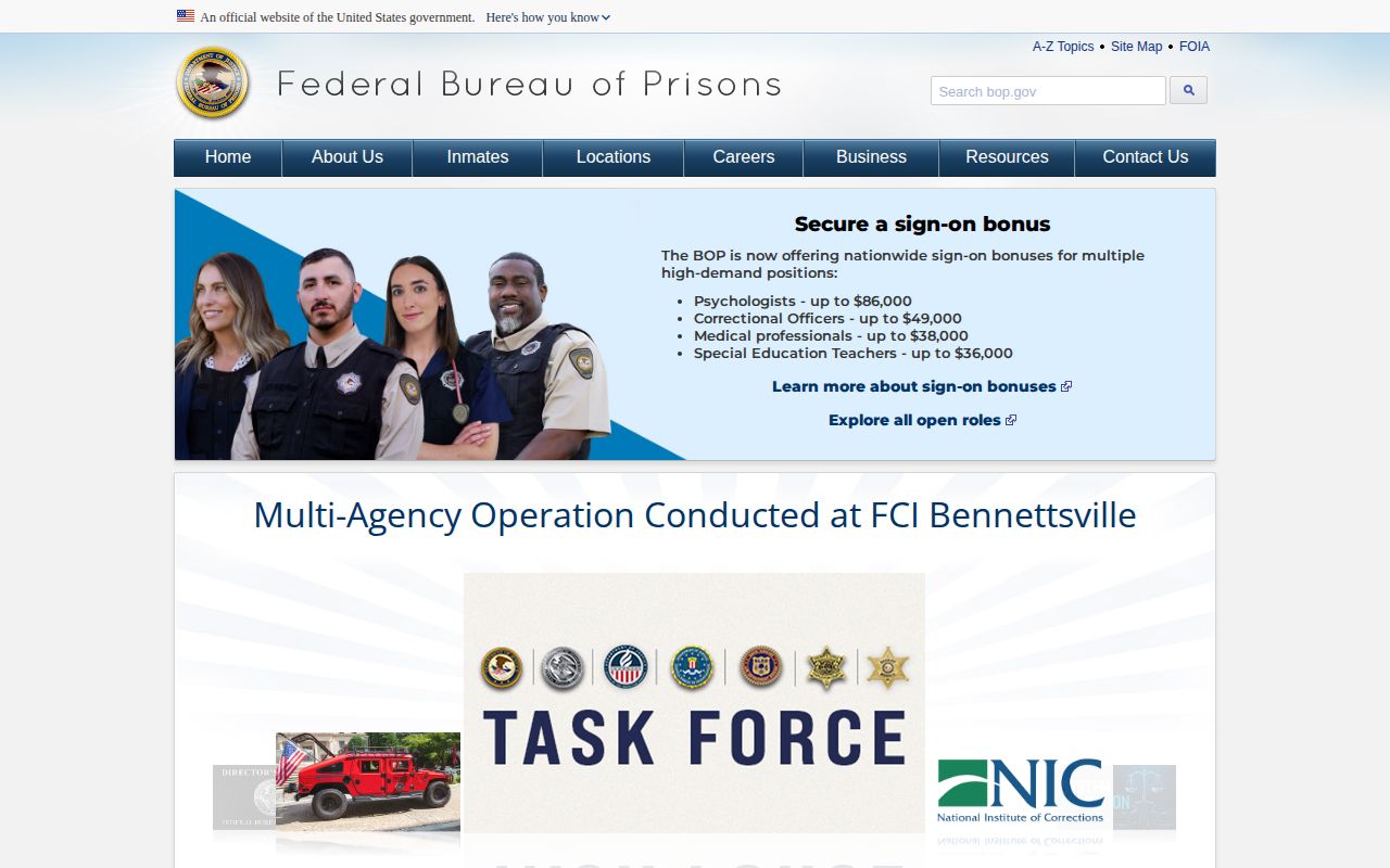 Federal Bureau of Prisons inmate locator